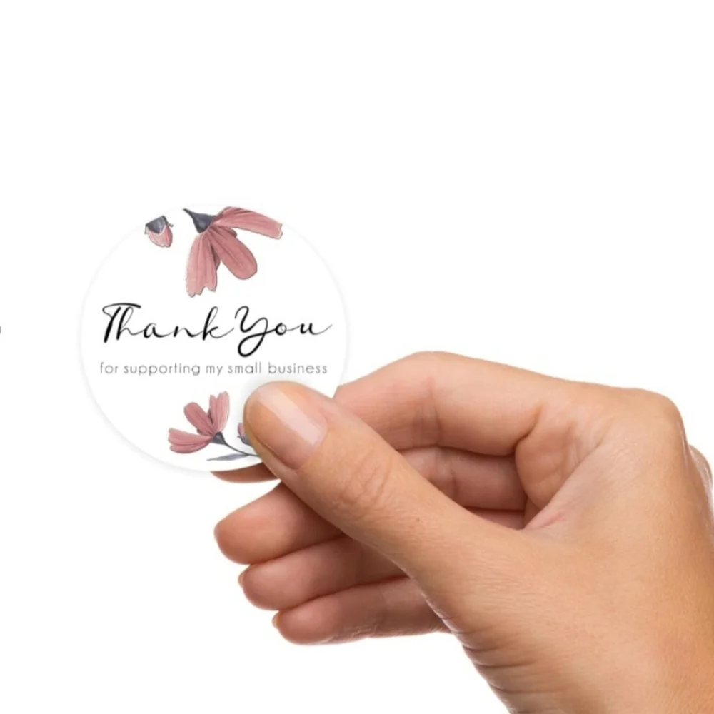 100 THANK YOU For Supporting My Small Business Stickers Peach Exotic Flow…